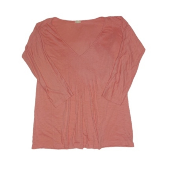 J crew coral pleated v neck tee - Picture 4 of 6